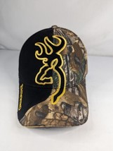 BROWNING Hat Camo Black Buckmark Deer Logo Embroidered OSFM Strapback Hu... - $16.99