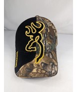 BROWNING Hat Camo Black Buckmark Deer Logo Embroidered OSFM Strapback Hunting - $16.99