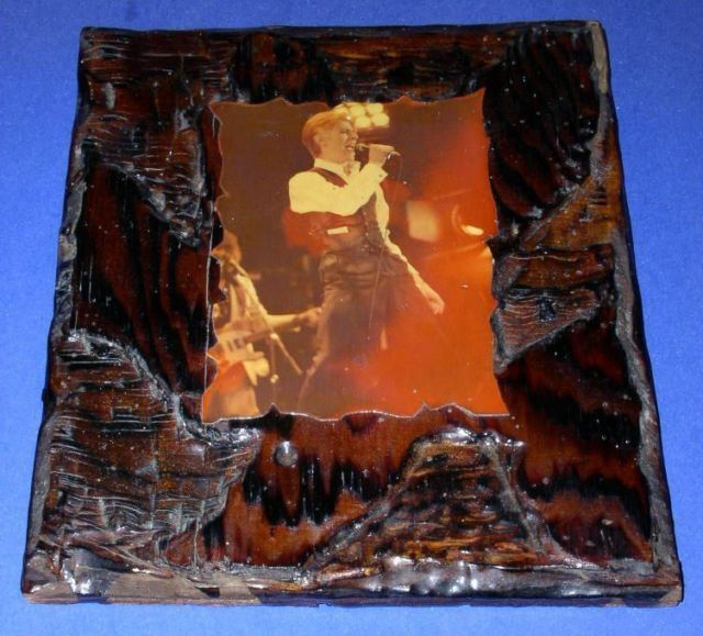 Primary image for DAVID BOWIE CONCERT PIC DECOUPAGE ON WOOD