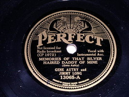 Gene Autry Jimmy Long 78 rpm record vintage Perfect - £67.93 GBP