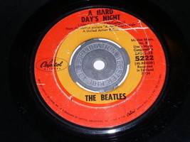 The Beatles A Hard Day&#39;s Night I Should Have 45 Rpm Record Red Orange Capitol - £32.06 GBP