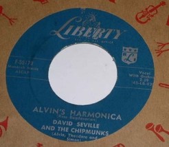 David Seville Chipmunks Alvin&#39;s Harmonica Mediocre 45 Rpm Record Liberty Label - £20.08 GBP