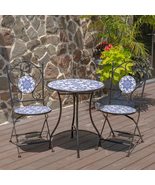 Zaer Ltd. Mosaic Tile Furniture (Bistro Set (1 Table, 2 Chairs), Barcelo... - £70.23 GBP+