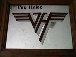 Van Halen Vintage Mirror Logo Framed In Wood 9 X 12 - $149.99