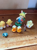 Lot of Small Cute Rubbery &amp; Plastic Chick w Easter Bunny Rabbit Slippers... - £8.87 GBP