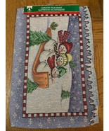 Christmas Tapestry Placemat-3 Snowman On A Sled-Brand New-SHIPS N 24 HOURS - £11.59 GBP