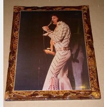 Elvis Presley Concert Photo Decoupage On Wood Vintage 1970s 12&quot; X 16&quot; - £235.22 GBP