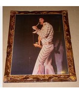 Elvis Presley Concert Photo Decoupage On Wood Vintage 1970s 12&quot; X 16&quot; - £235.22 GBP