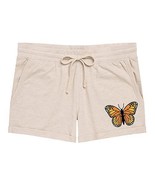 $35 Instant Message Women&#39;s Birch Butterfly French Terry Shorts Size Sma... - $325.97 MXN