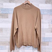 Scotland Made 100% Pure Cashmere Mockneck Sweater Tan Raglan Sleeve Mens... - $118.79