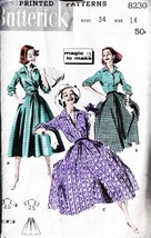 Misses" Shirtwaist TOP & SKIRT Vintage 1950's Butterick Pattern 8230 Sz 14 UNCUT - $15.00