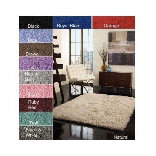 Wool Shag Area Rug Hand Woven Throw 5' x 7' Carpet Home Living Room carpet floor - $257.39