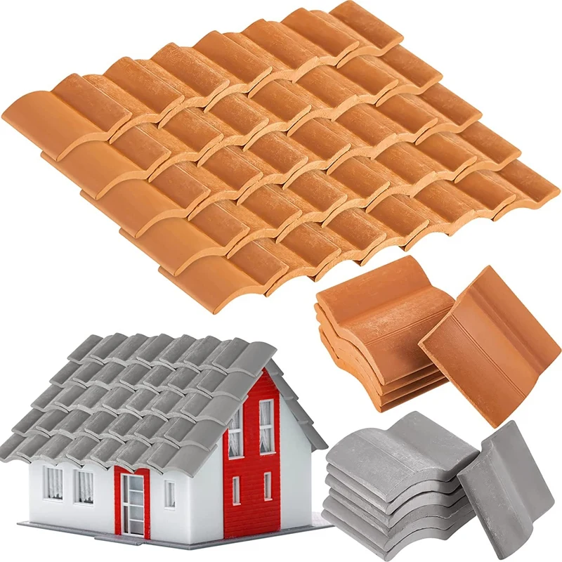 Play 200Pcs Roof Tiles Building Set Miniature Tiles Mini Dollhouse Shingles A Ti - £35.17 GBP