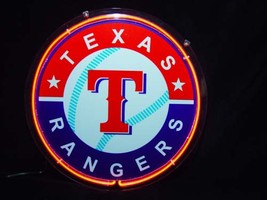 MLB Texas Rangers Baseball Neon Light Sign 10&#39;&#39; x 10&#39;&#39; - £155.84 GBP