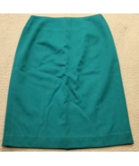 Suzelle Straight &amp; Pencil Skirt Women&#39;s 6 Green Wool Blend Lined Vented ... - €25,23 EUR