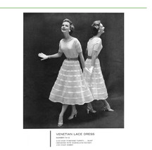 1950s Full Mesh Skirt & Simple Top Dress - 2 Crochet/Knit patterns (PDF 7141) - $3.75