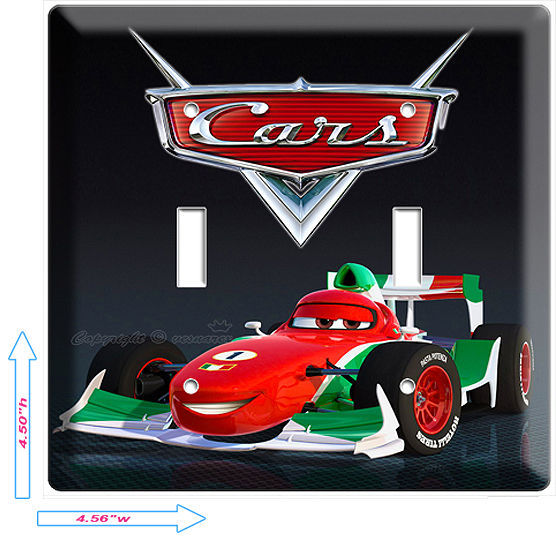 NEW CARS 2 FRANCESCO FORMULA 1 ITALIAN RACING 2GANG LIGHT SWITCH WALLPLATE COVER