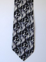 Cocktail Collection Martini Neck Tie 100% Silk Mens Abstract Black White Gray - £20.28 GBP