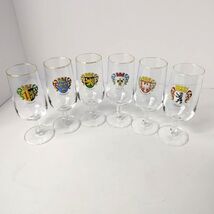 Set of 6 German Coat of Arms Wine Glasses Short Stem Port 6.5 Inch Vintage - $29.89
