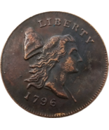 1796 Liberty Cap medio centavo - símbolo americano temprano de la soberanía - $18.55 CAD