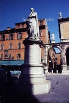 1969 Dante Statue Piazza Signori Cafe People Verona Italy Ektachrome 35mm Slide - £2.78 GBP