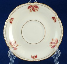 Castleton China Jubilee Demitasse Orphan Saucer Burgundy Leaves Made in USA - £4.70 GBP