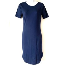 Yelete Bodycon Dress Midi T Shirt Navy Blue Stretch Size Small NWT - £11.75 GBP