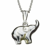 NIP Solid Sterling Silver Elephant Pendant Cable Chain Necklace - £17.47 GBP