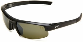 Under Armour UA Stride S Men&#39;s Sunglasses Shiny Black Frame Green &amp; Crim... - $58.89