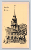 Trinity Church Ruth Rhoads Lepper Gardiner Artist Signed Newport RI Postcard R1 - $11.83