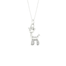 Sterling Silver 0.05 Ct TDW Diamond  Balloon Giraffe Pet Necklace - £82.77 GBP