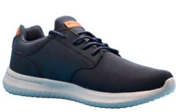 Skechers Memory Foam Air Cooled Lace Up Navy Gray Sole Men&#39;s Shoes Size US 12 - £48.50 GBP