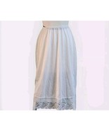 Vassaratte Beige Nylon Petticoat Lingerie Wide LACE Large 29&quot; Long USA v... - €21,55 EUR