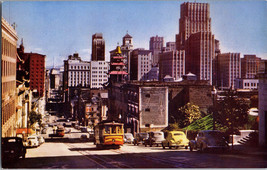 San Francisco Cable Car looking down California Street Vintage Postcard - £4.32 GBP