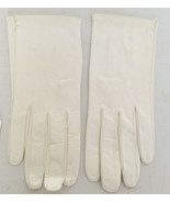 vintage white leather gloves dress gloves driving gloves made in Italy w... - $19.75