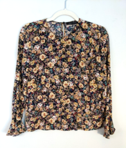 Zara Woman Floral Print Viscose Top Size M Medium Blouse Shirt - £9.62 GBP