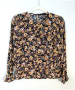 Zara Woman Floral Print Viscose Top Size M Medium Blouse Shirt - £9.71 GBP