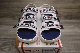 Fila Shoe Womens 10.5 Red White Blue Hook Loop Straps Disruptor Sandal C... - £31.63 GBP