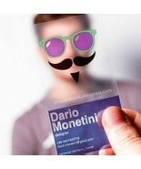 100pcs Business cards custom Printing Transparent Plastic PVC  - $27.92 CAD