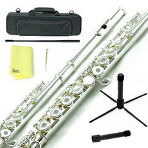 Sky Silver Plated Open Hole C Flute w Case, Stand, Cleaning Rod, Cloth a... - $149.99