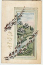 Vintage Postcard Easter Creek Pussywillows Whitney Made - £5.53 GBP