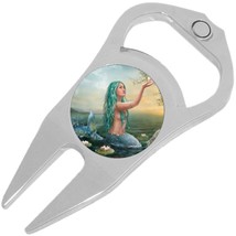 Blue Mermaid Golf Ball Marker Divot Repair Tool Bottle Opener - £9.34 GBP