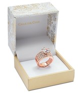 Charter Club Women&#39;s Rose Gold-Tone Crystal Triple-Row Ring In Gift Box ... - £15.77 GBP