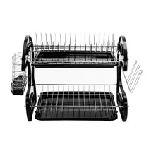 Hot Style 2 Tier Home Basics Dish Drainer Drying Rack Washing Organizer ... - $76.99