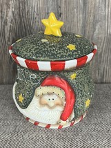 Santa Believe Retro Farmhouse Christmas Holiday Cookie Jar Canister Trea... - £13.99 GBP