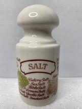 Vintage Ceramic Salt Shaker Only By Avon With Salts Types Of Salt And Food Items - £4.00 GBP