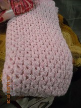 7PinkAfghanBlanket - Handcrafted - Crochetted Pink Baby Blanket - $20.00