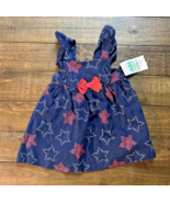 Baby Girl Size 3-6 Months Carter&#39;s Blue/Red Star Print Dress NWT - €6,81 EUR