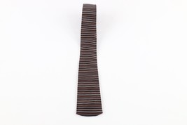 Vintage 60s 70s Mid Century Modern MCM Striped Square Neck Tie Dress Tie Silk - £19.36 GBP