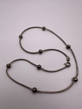 Vintage Sterling Silver Bead Necklace 16” - £23.55 GBP
